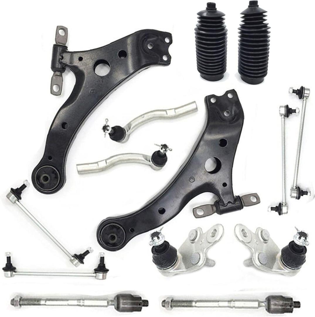 waltyotur Front Lower Control Arm Tie Rods 14pc Replacement for Toyota Camry 2007 2008 2009 2010 2011