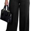 SHINFY Women Wide Leg Dress Pants High Waisted Slacks Pleated Business Casual Office Palazzo Work Pants Trousers (X-Large, Black)