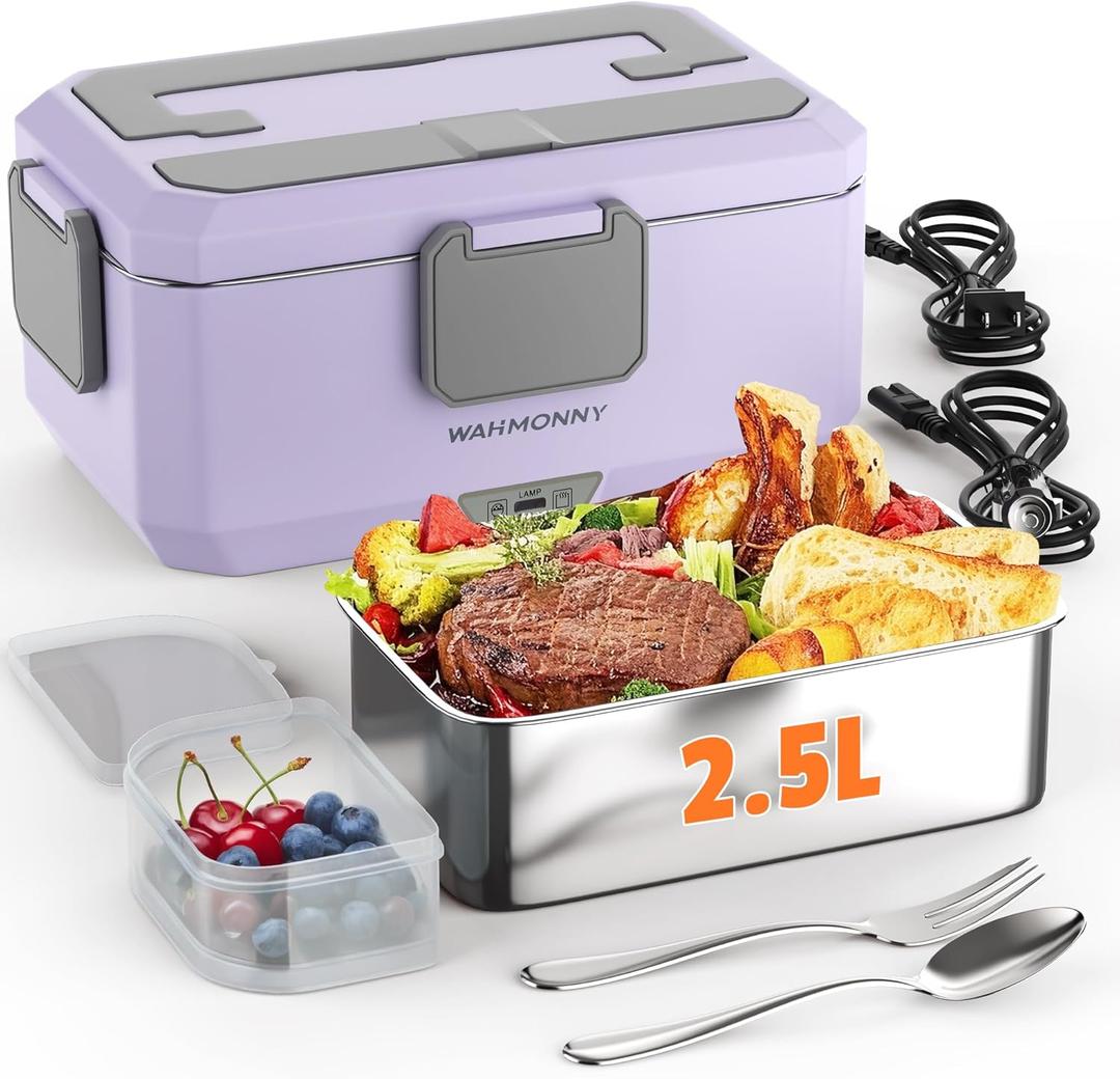 Electric Lunch Box for Adults, 2.5L Large Capacity 100W Dual Mode Fast Heating/Heated Lunch Box for Men Women, 3 in 1 Portable Food Warmer with 110V/12V/24V for Home Office Car Truck Use Electric Lunch Box for Adults, 2.5L Large Capacity 100W Dual Mode Fast Heating/Heated Lunch Box for Men Women, 3 in 1 Portable Food Warmer with 110V/12V/24V for Home Office Car Truck Use