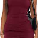 Women's Summer Sleeveless Boat Neck Mini Dress Slim Fit Party Club Teacher Casual Office Dresses, M
