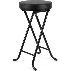 Gluck Plants Folding Bar Stool,Tall 24 Inch Portable Foldable Stool,Collapsible Stool Chair Heavy Duty High Folding Stools for Camping Fishing Garden, Bl