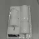 White Ribbed Flameless Pillar Candles with Remote, Real Wax Flickering Battery LED Candles Set of 2