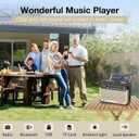 G Keni Portable Solar Radio AM FM SW with Rechargeable Battery Operated, Shortwave Bluetooth Radio Strong Reception, USB/TF Card Input, Solar Panel, Big Speaker with Ambient Light (Golden&Black)