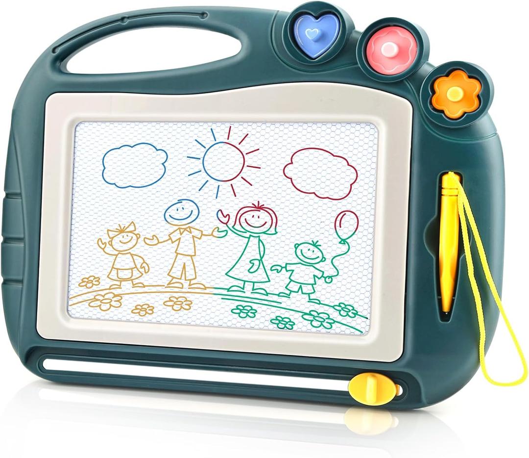 Magnetic Drawing Board, Toddler Toys for Age 1 2 3 Boys Girls, Sketch Pad, Birthday Easter Christmas Halloween Kids Toy Gifts for Boys and Girls (Wood Green)
