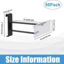 Polmart Heavy Duty 6" Gridwall/Grid Panel Double-Bar Hooks with Price Tag Holders, Black (6-inch, 50-Pack)
