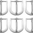 6 Pack Metal Roller Buckles, Adjustable Roller Buckle for Strap, Single Prong Belt Buckle for Belt Bag Keychain