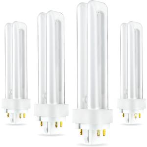 (4 Pack) PLC-18W 865, 4 Pin G24q-2, 18 Watt Double Tube, Compact Fluorescent Light Bulb, Replaces Sylvania CF18DD/E/865 and Philips - PL-C 18W/865/4P/ALTO