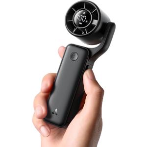 Aecooly Ultra-Pocket Portable Handheld Turbo Fan, 5 Gear AirGimbal Jet Force Airflow, Up to 15 Working Hours, USB Rechargeable Personal Battery Operated Mini Fan, for Travel/Outdoor/Vacation -Black