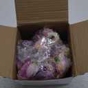 Geosar 120 Pcs Small Flowers for Crafts Spring Mini Faux Flowers Artificial Silk Fabric Floral Daisy Peony Floral Decorations DIY Wreath Accessories for Wedding Home Decor(Purple,Coquette Style)