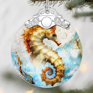 Seahorse Christmas Ornaments: Christmas Tree Ornaments, Holiday Decor for Seahorse Lover, Stocking Stuffers, Gift Ideas, Xmas Gifts & Coastal Sea Life Gifts for Beach Lovers