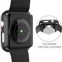 3 x Misxi 2 Pack PC Case with Tempered Glass Screen Protector Compatible with Apple Watch SE 3 (2025) SE 2 SE Series 6 Series 5 Series 4 40mm, Shockproof Protective Cover for iWatch, 1 Black + 1 Transparent