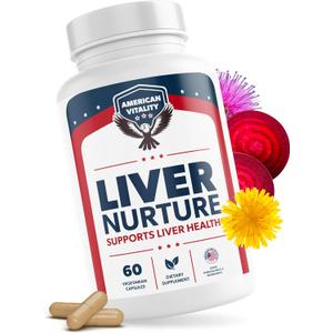 Liver Nurture - Liver Supplement Formula with Milk Thistle, Artichoke, Dandelion, Beet Root, Turmeric & More - Liver Support Supplements - 60 Capsules, Exp 01/2028