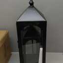 Large Outdoor Lanterns for Porch: 23" & 17" Set of 2 Floor Lantern Decorative Indoor with Glass Candle Holder for Fireplace Patio Modern Home Decor