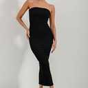 Women Elegant Summer Bodycon Maxi Dress Halter Neck Formal Wedding Guest Cocktail Party Long Dresses L, Black