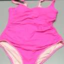 SUUKSESS Women Sexy One Piece Tummy Control Swimsuit Shell Stitched Bathing Suit (Pink) XL