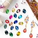 Gold Yellow Glass Rhinestones, 50Pcs Flat Back Rhinestones Bulk, 18x25mm Large Glass Crystal Oval Rhinestone Gems for Crafts, Jewelry Making, Clothing, Shoes