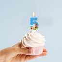 2 x Birthday Number Candle, Beach Theme Birthday Party Candle Sailing Boat Birthday Party Decoration Paraffin Blue Sea Number Candles for Cake Topper for Wedding Summer Party (Number 5)