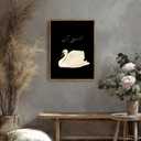 2 x EAGLOG Vintage Framed-White Swan Wall Art,Farmhouse Animal Canvas Print,Black And White Cottagecore Picture,Eclectic Rustic Artwork,Moody Painting Wall Decor for Living Room Bedroom Office 8x10in