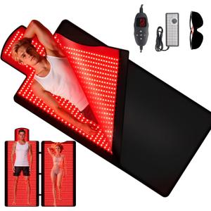 Red Light Therapy Mat Full Body 2026 Upgrade, 2570 LEDs, 74.6"x33.3" Large Sleeping Bag Blanket, Soft Leather, Adjustable Timer, Ideal Home Gift for Men & Women Athletes, Seniors, Office Workers