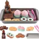 Elitoky Cookie Play Food Set, Play Food for Kids Kitchen - Play Kitchen Accessories - Play Baking Cookies and Cupcakes Plastic Toy Food for Pretend Play, Kids Toddler Childrens Birthday Gifts