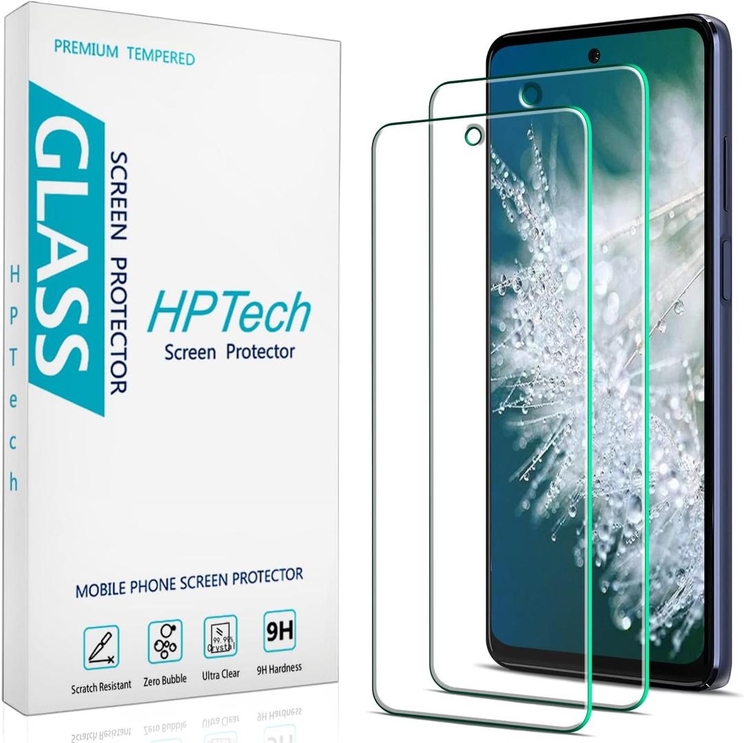 HPTech (2 Pack) Tempered Glass For Motorola Moto G Stylus 2022 / Moto G Stylus 5G 2022 [Not Fit for 2021/2020 Version] Screen Protector, Anti Scratch, Bubble Free (Clear)