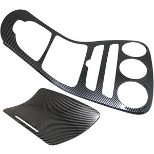 Carbon Fiber Style Center Console Panel Trim Cover Compatible with Mercedes Benz C Class W205 2014-2021 (Clock Model) Interior Dashboard Frame Decoration Sticker ABS Sedan Accessories KR104C