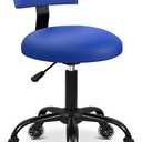 Rolling Shop Stool with Wheels,Mechanic Garage Stool Chair with Adjustable Height 15.55"-18.3",Heavy Duty Swivel Roller Seat for Garage,Salon and Tattoo Beauty, Blue