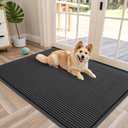 OLANLY Front Door Mat Indoor Outdoor Entrance, Waterproof Heavy Duty Doormat, Fade Resistant, Low Profile, Easy Clean Patio Porch Welcome Floor Mats for Entry, 47x30, Charcoal Grey