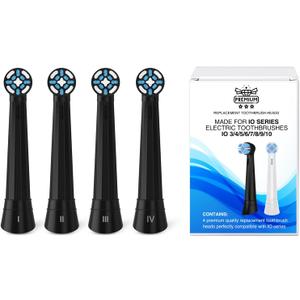 [Upgraded 2025] AmuLumon 4-Pack Ultra-Soft Toothbrush Heads for Oral-B iO Series (iO3/iO4/iO5/iO6/iO7/iO8/iO9/iO10)  Gentle Gum Care, Hygienic Travel-Ready Replacement Brush Heads (Black, 4PACK)