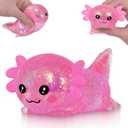 Axolotl Squishy Toy, Cute Slow Rising Fidget Toy for Stress Relief, Soft Squeeze Sensory Toy for Kids and Adults, Handheld Stress Ball for Anxiety and Focus (Pink)
