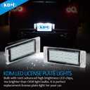 KDM LED License Plate Light With Error Free Load Resistors for Chevy Corvette SS Equinox Impala GMC Terrain Buick ATS CTS,Rear Tag Lamp Assembly Powered 18-SMD 6000K White,2 Pack