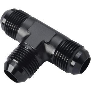 12AN Male Flare Tee T Block Fuel Fitting Adapter Aluminum Black
