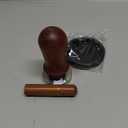 Y-Step 51mm Espresso Tamper Set, 30 lb Consistent Pressure Calibrated Coffee Tamper with Spring Loaded, Silicone Mat, Coffee Stirrer Espresso Distribution Tool, Wooden Barista Kit for Espresso Machine (Brown)