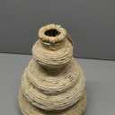 Rattan Woven Flower Vase,White Boho Vases for Decor,Modern Decor Country Style Woven Rustic Vase for Home Decoration