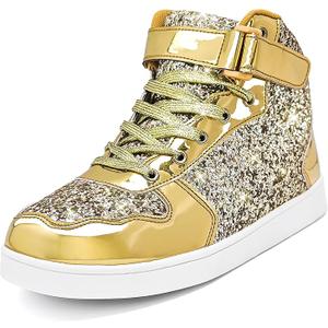 Glitter Shoes Kids High Top Sneakers for Boys Girls Gift Party Birthday Christmas Halloween,Size 30