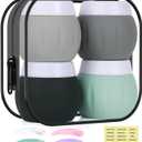 Travel Containers for Toiletries, GLAMFIELDS TSA Approved 1.7oz 50ml Travel Size Silicone Cream Jars BPA Free, Leak-proof Travel Essentials with Lid for Cosmetic Face Hand Body Cream Grey (4 Pack)