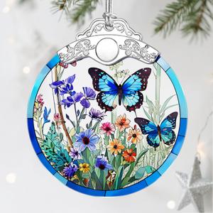Stained Glass Ornament, Christmas Ornaments, Christmas Decorations for Tree, Holiday Decor, Holiday Party Gifts, Butterfly Themed Gifts, Gift Ideas & Xmas Gift - Monarch Butterfly