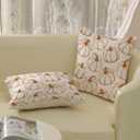 Fall Decor Pillow Covers 18x18 Pack of 2 Burnt Orange Pumpkin Throw Pillow Cover Outdoor Decoration,Autumn Thanksgiving Pumpkin Pillowcase Farmhouse Linen Decorative Cushion Case for Couch sofa