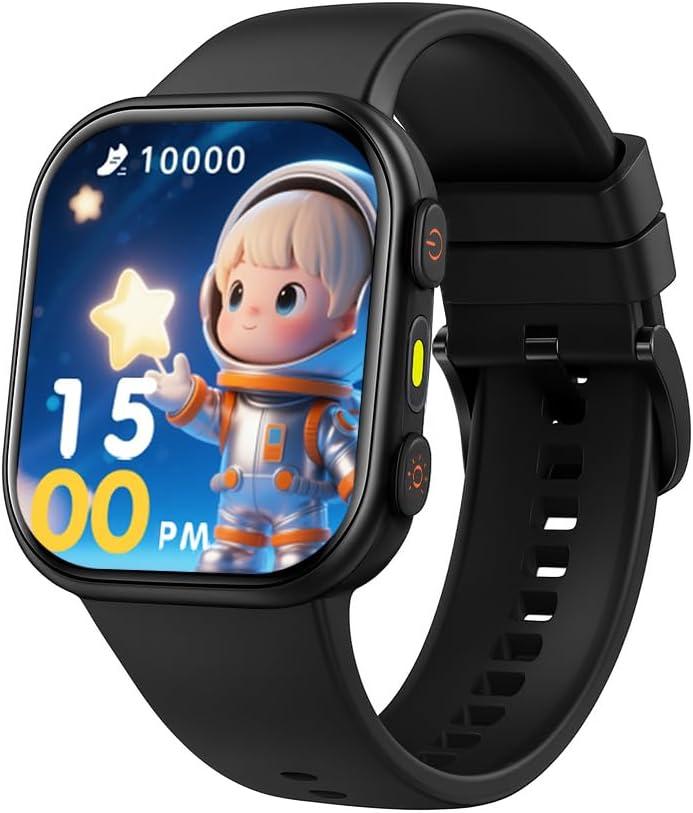 MorePro Smart Watch for Kids No App No Phone Required, Fitness Tracker Watch for Kids with Heart Rate, Blood Oxygen, Sleep Monitor, Pedometer, Puzzle Games, Music, Audio Stories Boys Girls 4-12 Black