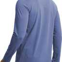 GEMYSE Men's Quarter Zip Pullover Long Sleeve Running Shirt 1/4 Zip Quick Dry Athletic Workout Shirts (Blue, XXL)