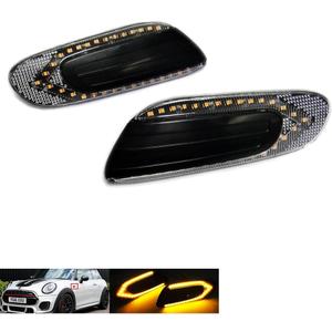 2x Clear Lens LED Side Marker Turn Signal Light Blinker Lamp For 2014-2020 Mini Cooper F55 F56 Hatchback F57 Convertible (Clear Lens)