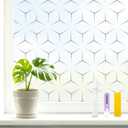 SOMWISE Frosted Window Privacy Film, Day and Night, Static Cling, 23.5X 78.5