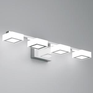 LED Modern Bathroom Light Fixtures Over Mirror, 4-Light Dimmable Vanity Lights, Chrome Acrylic Bathroom Vanity Light, 2700K-6500K Adjustable, ETL Certificated, 25.5 inch,4-Light
