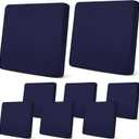 Newwiee 8Pcs Patio Cushion Covers Stretch Outdoor Cushion Cover Replacement for Patio Furniture Sofa Couch Slipcovers, Soft Flexibility Washable Furniture Protector(Waterproof Pure,Navy)