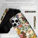 Compatible for iPhone 16 Pro Case Vintage Butterfly Rose Cute Aethetic Design for Women Girls [Compatible with Magsafe] Shockproof Anti-scratch Phone Case for iPhone 16 Pro, Retro Butterflies