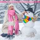 2 Pcs Heated Scarf for Women Men USB Heating Scarf Soft Warm Electric Heated Neck Warmer for Winter (Pink)