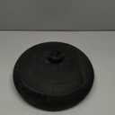 Creative Co-Op Decorative Natural Paulownia Wood Container with Lid (11.5 Inch Round, Black)