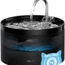 Cat Water Fountain: Dog Bowl Fountains - Automatic Pet Dispenser - Dogs Drinking Waterer Bowls Indoor - Auto Watering Dish Supplies - Easy Cleaning Animal Machine - Quiet 67oz/2L Kitty Drink Fountain (Black-2L-1 Filters +1 Sponges)