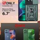 LeYi for Moto G-Stylus-2025 Case: Motorola G Stylus 2025 Case with Screen Protector, Military-Grade Protection, Rotatable Ring Kickstand, Green