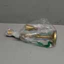 Creative Co-Op Hand-Forged Cast Iron Candelabra with Flowers and Bird, Gold (10-1/2"H)